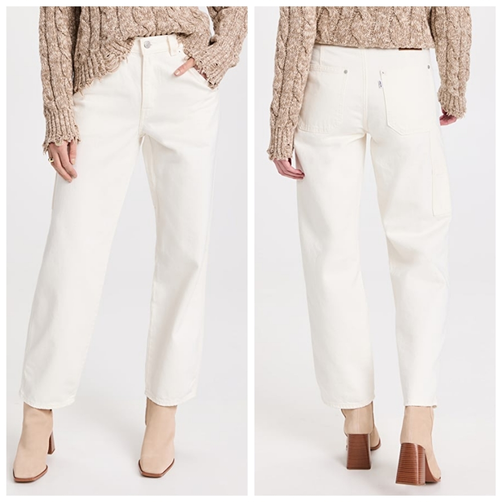 Levi's Dad Utility Pants Jeans Ecru Off White